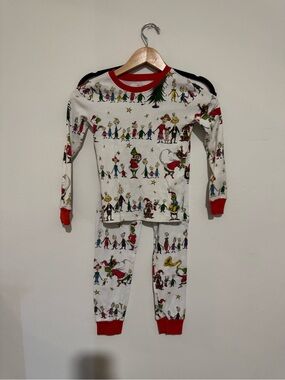 Pottery Barn Kids Dr. Seuss The Grinch Pajama Set Size 8 Whoville Holiday
